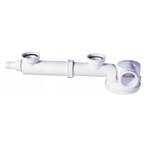 1 1/2 Inch 40mm Double Bowl Slim Flat Kitchen Sink Trap Plumbing Drain