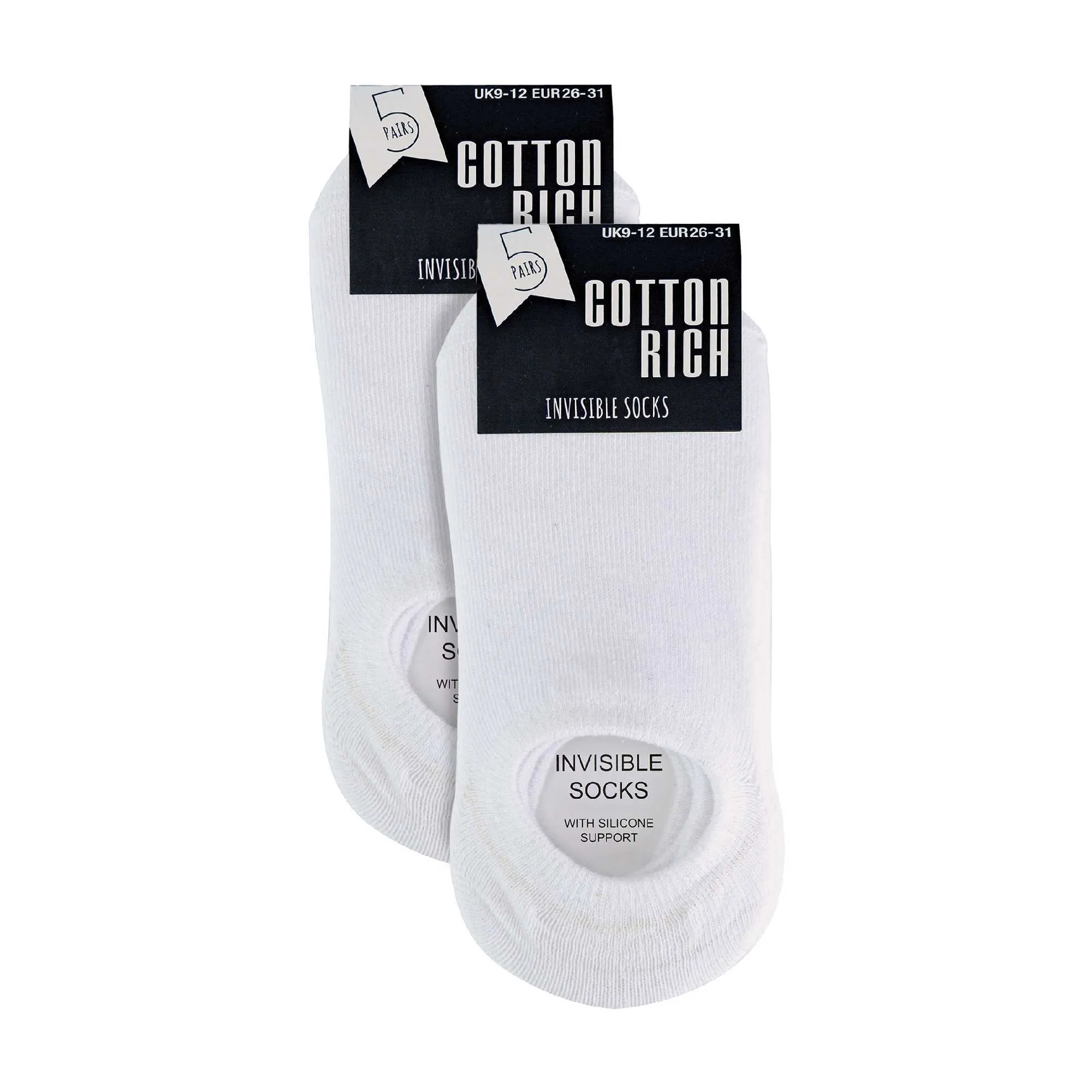 10 Pack Girls & Boys No Show Invisible Cotton Rich Socks (3 Sizes)
