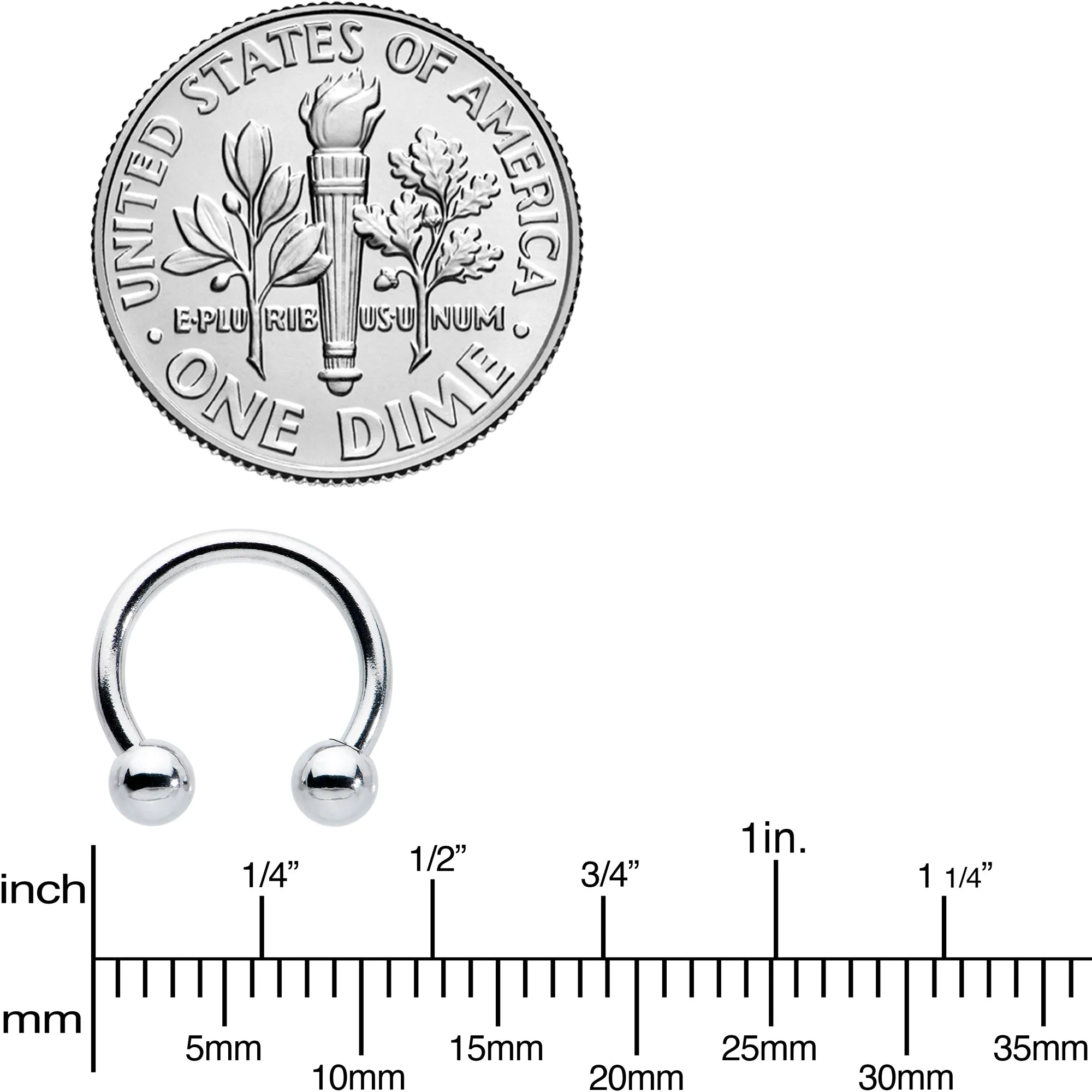 16 Gauge 5/16 Stainless Steel Horseshoe Circular Barbell