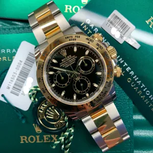 2021 Rolex Daytona Cosmograph 116503 Black Two Tone Chronograph Box Papers