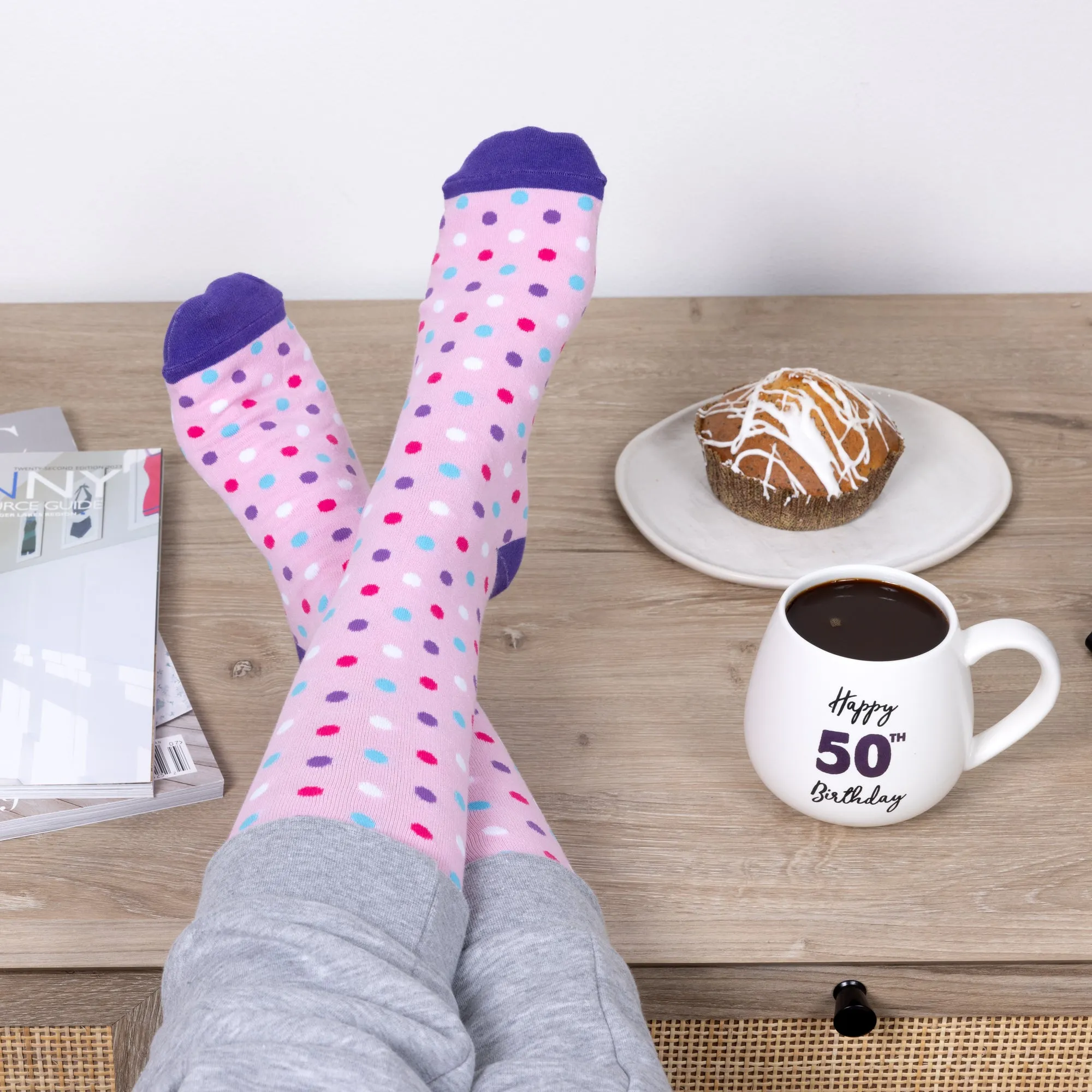 50th Birthday 15.5 oz Mug and Sock Set