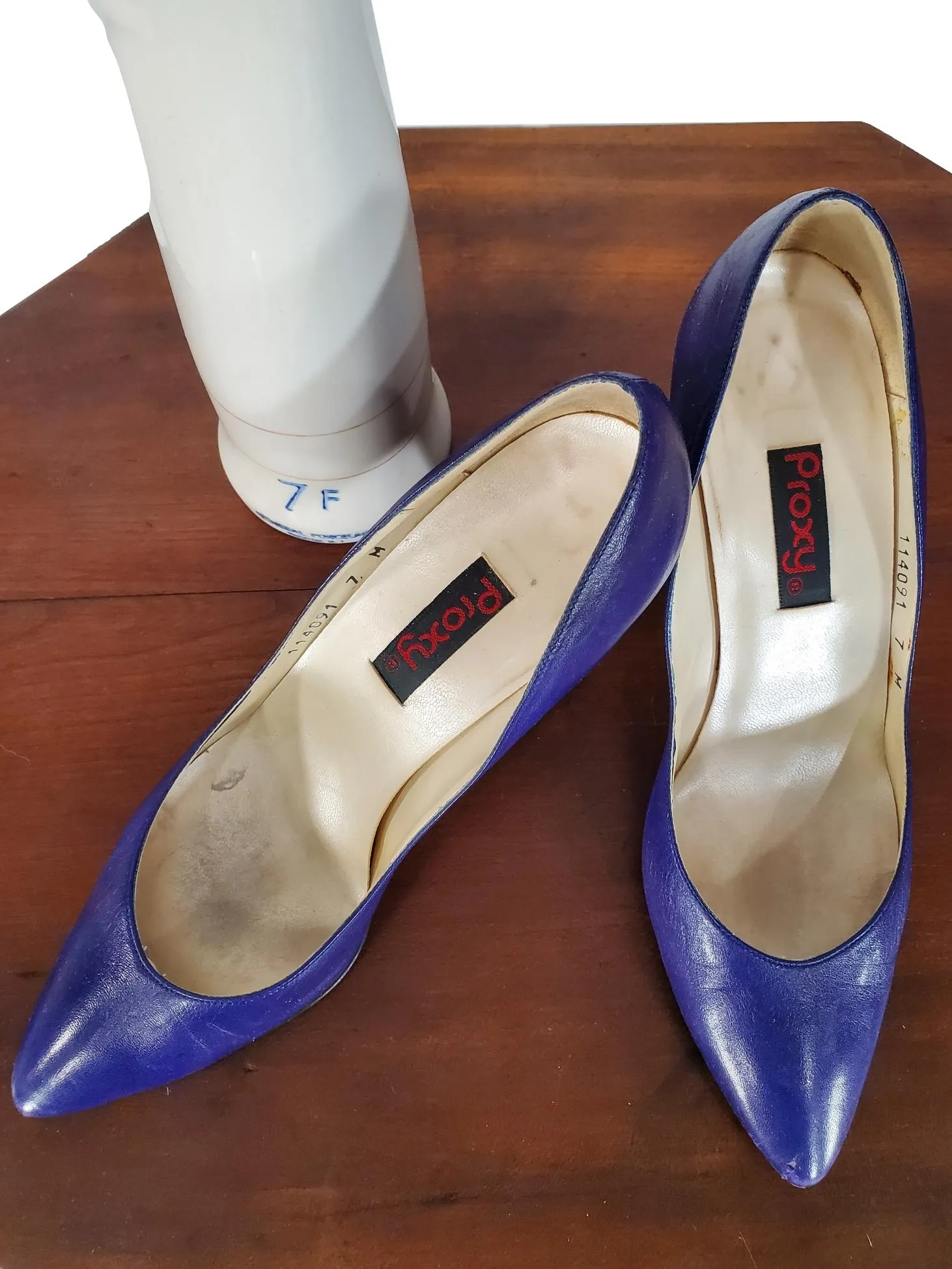 80s Purple Leather High Heels - 6.5, 7