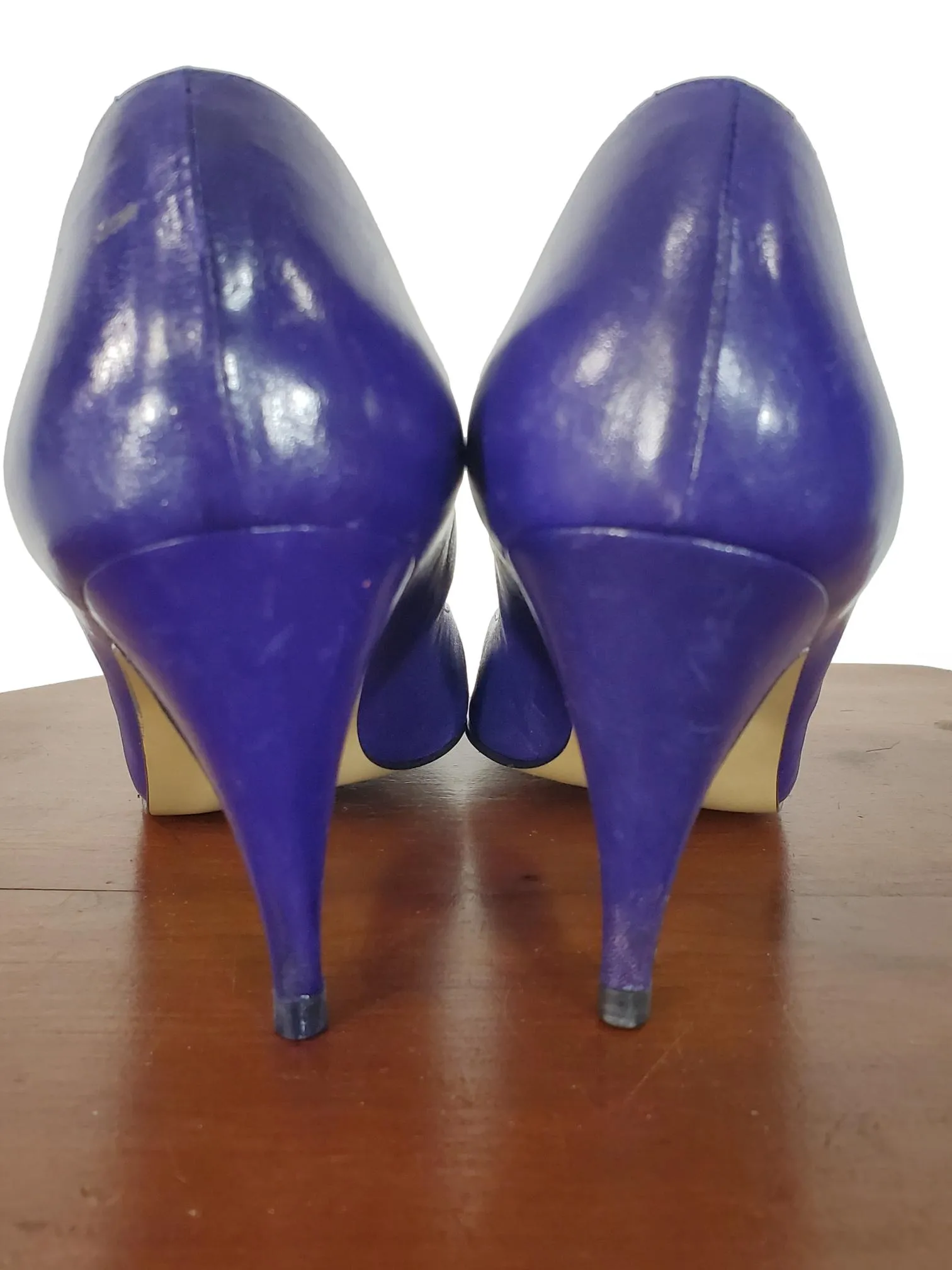 80s Purple Leather High Heels - 6.5, 7