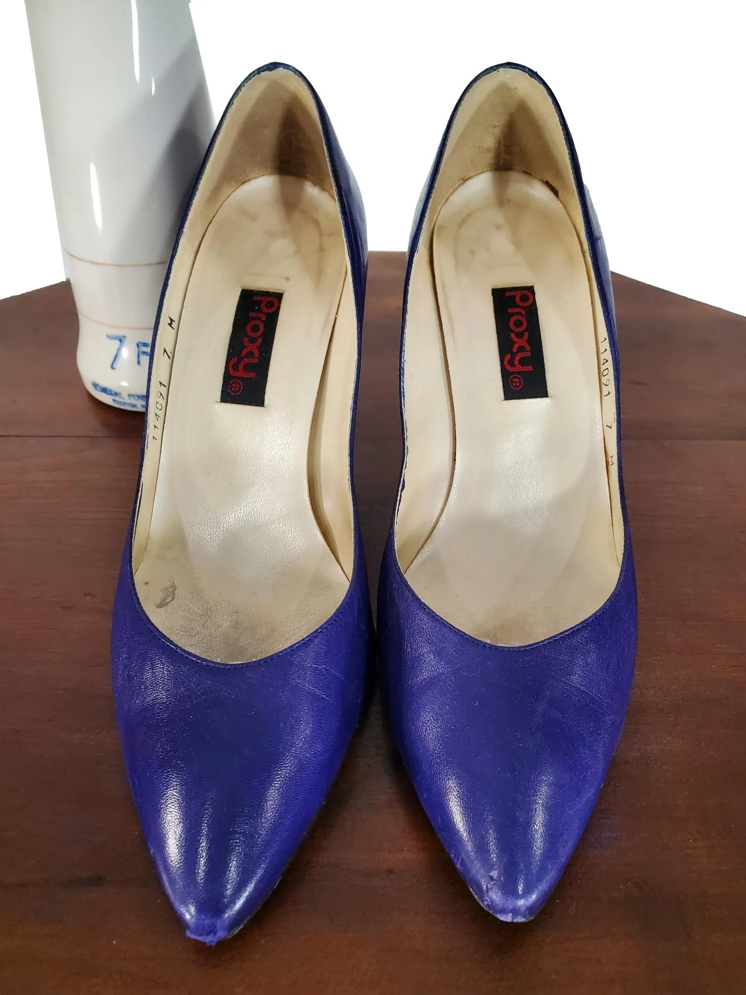 80s Purple Leather High Heels - 6.5, 7
