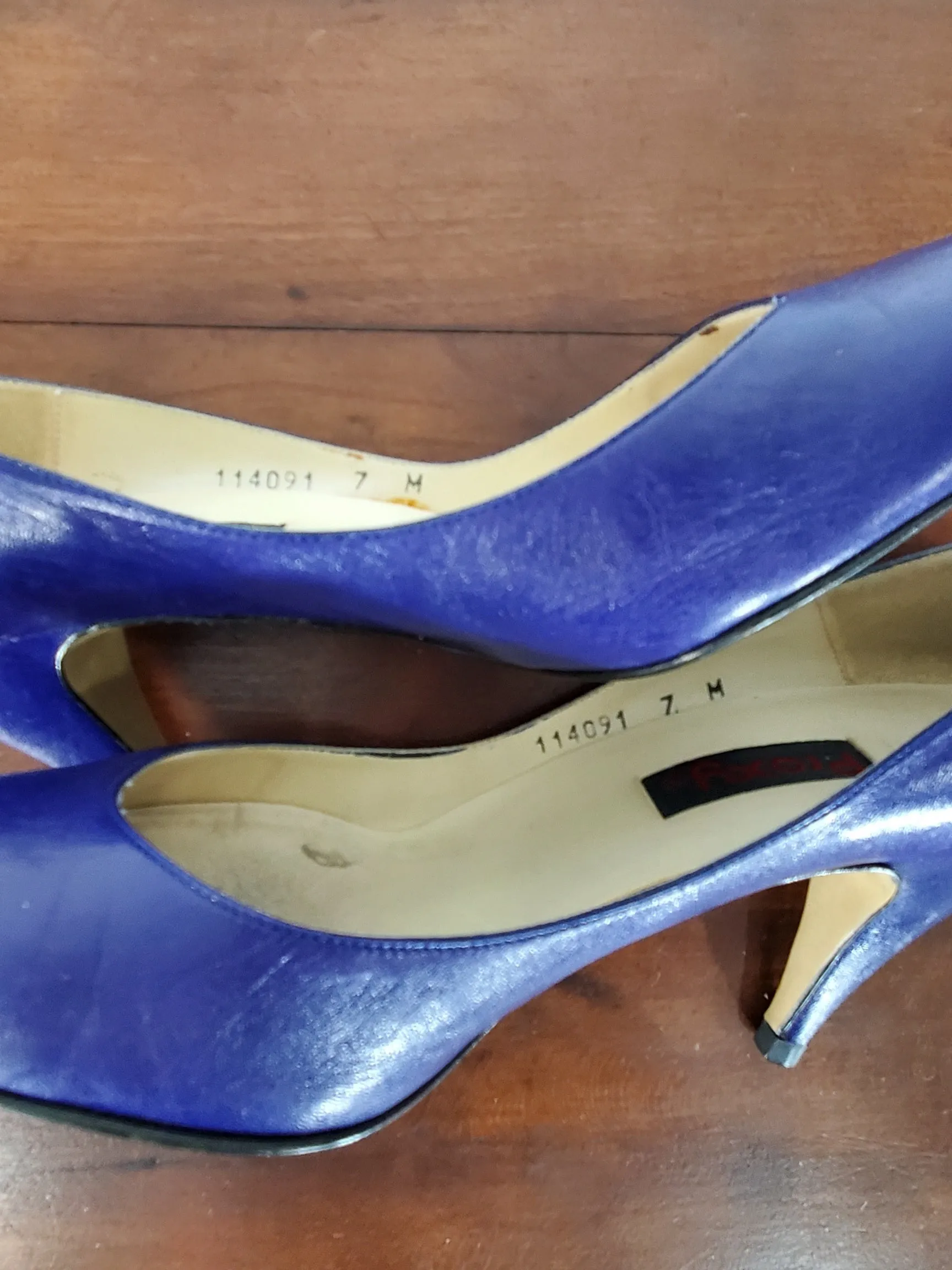 80s Purple Leather High Heels - 6.5, 7