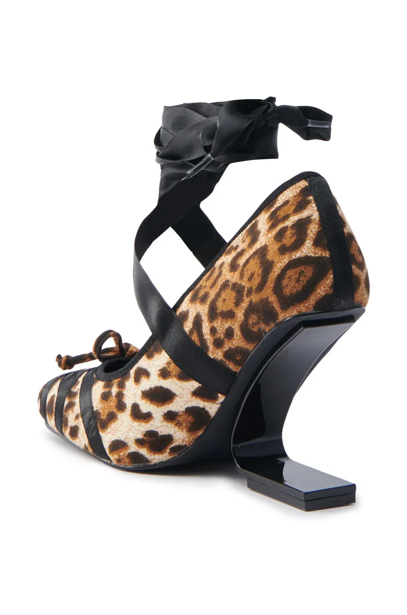 AZALEA WANG SOLANA LEOPARD WEDGE PUMP