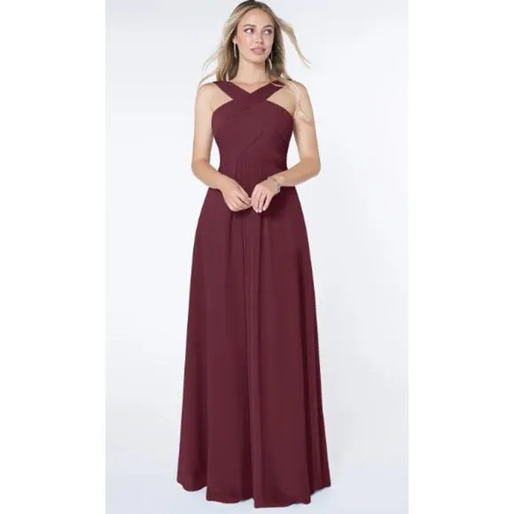 Azazie Kaleigh Dress Size A6 Cabernet