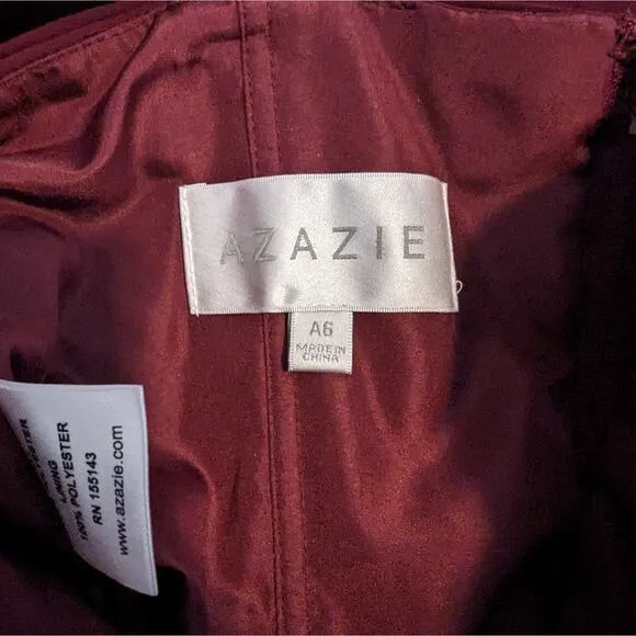 Azazie Kaleigh Dress Size A6 Cabernet