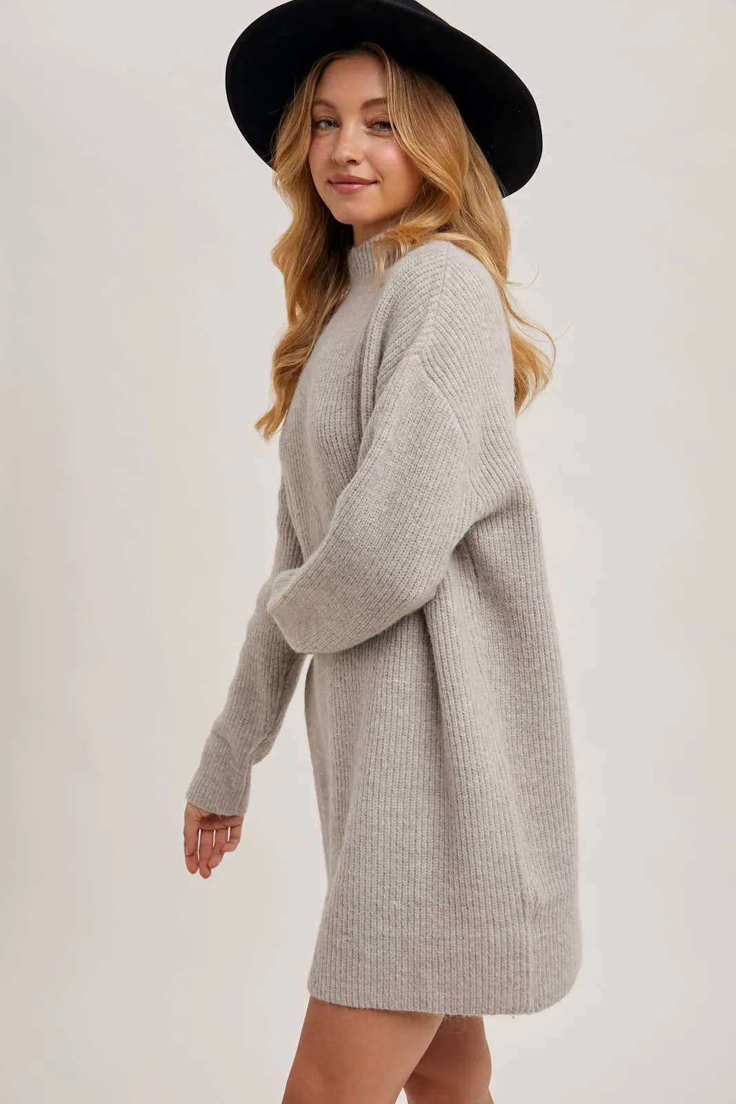 Birch Mock Neck Mini Sweater Dress