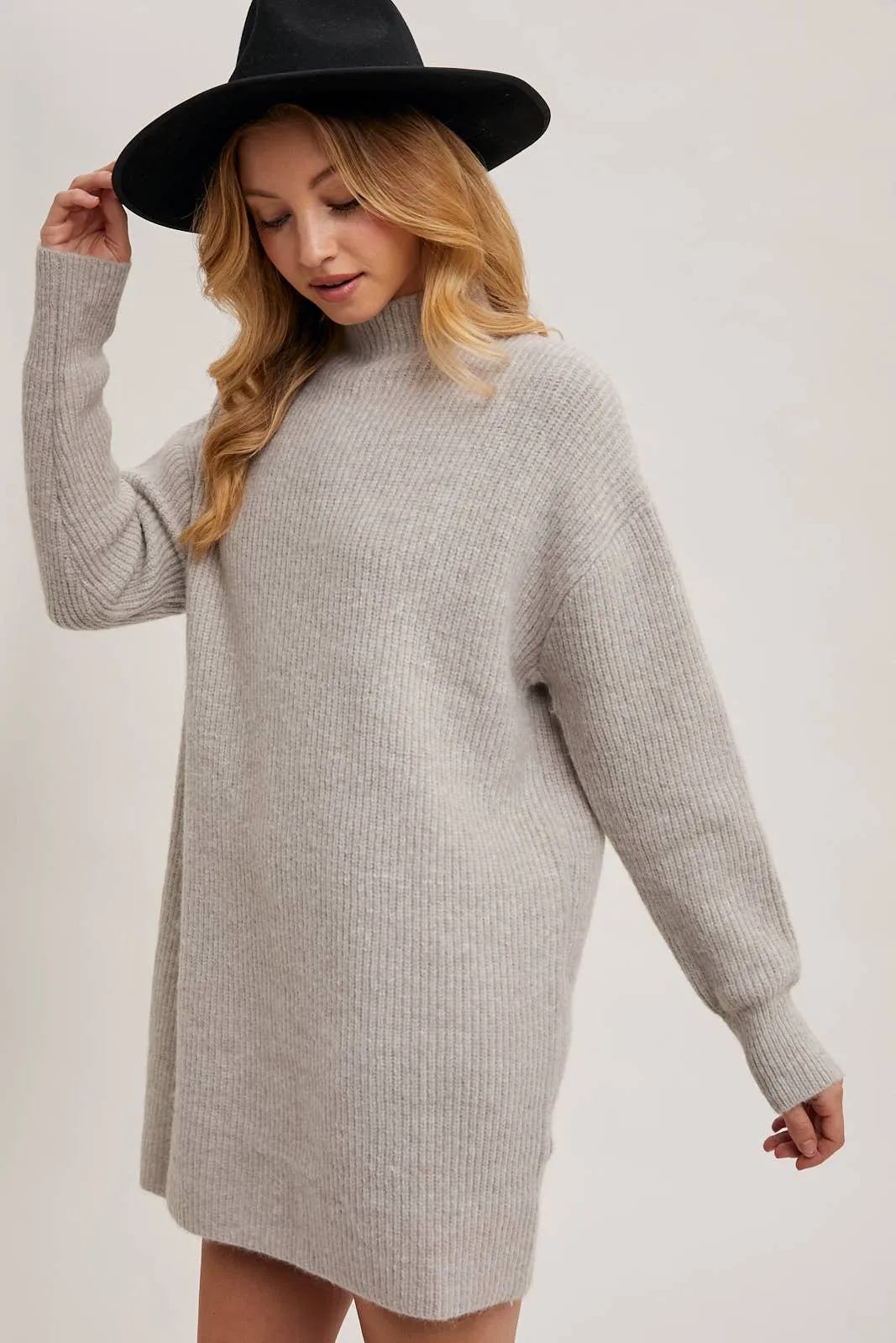 Birch Mock Neck Mini Sweater Dress