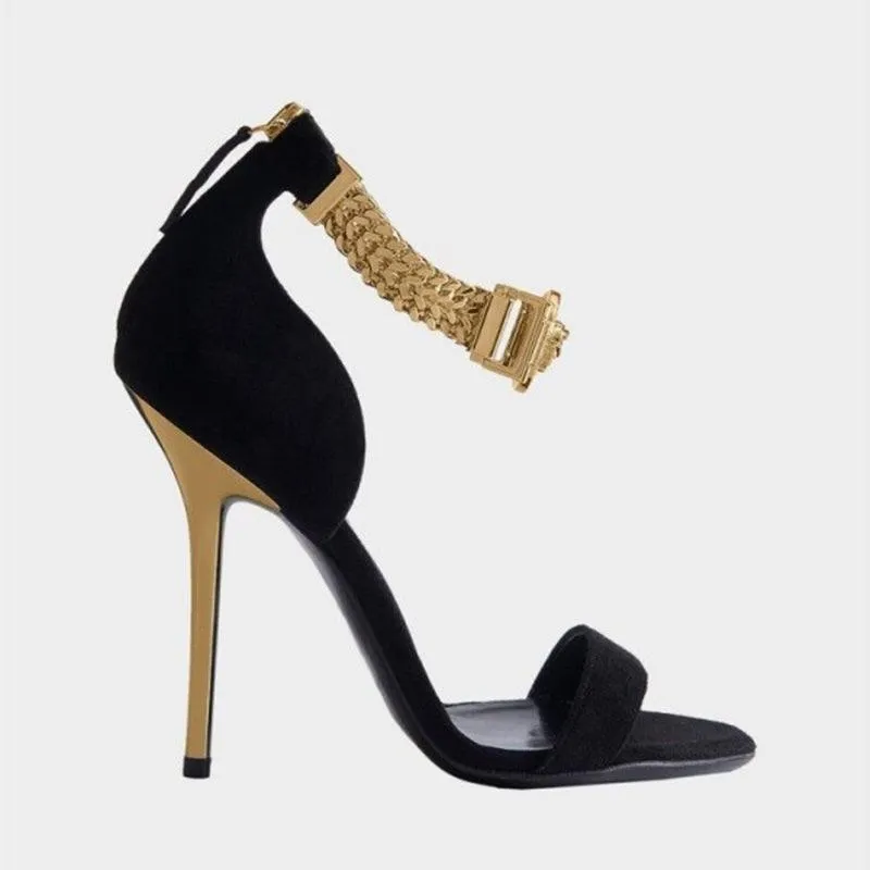 Black and Gold Luxury Crystal Stilettos