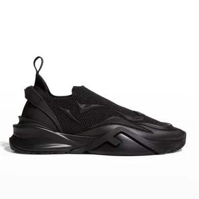 Black Mesh Running Sneakers