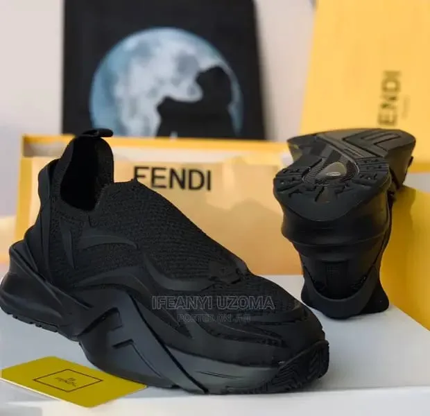 Black Mesh Running Sneakers