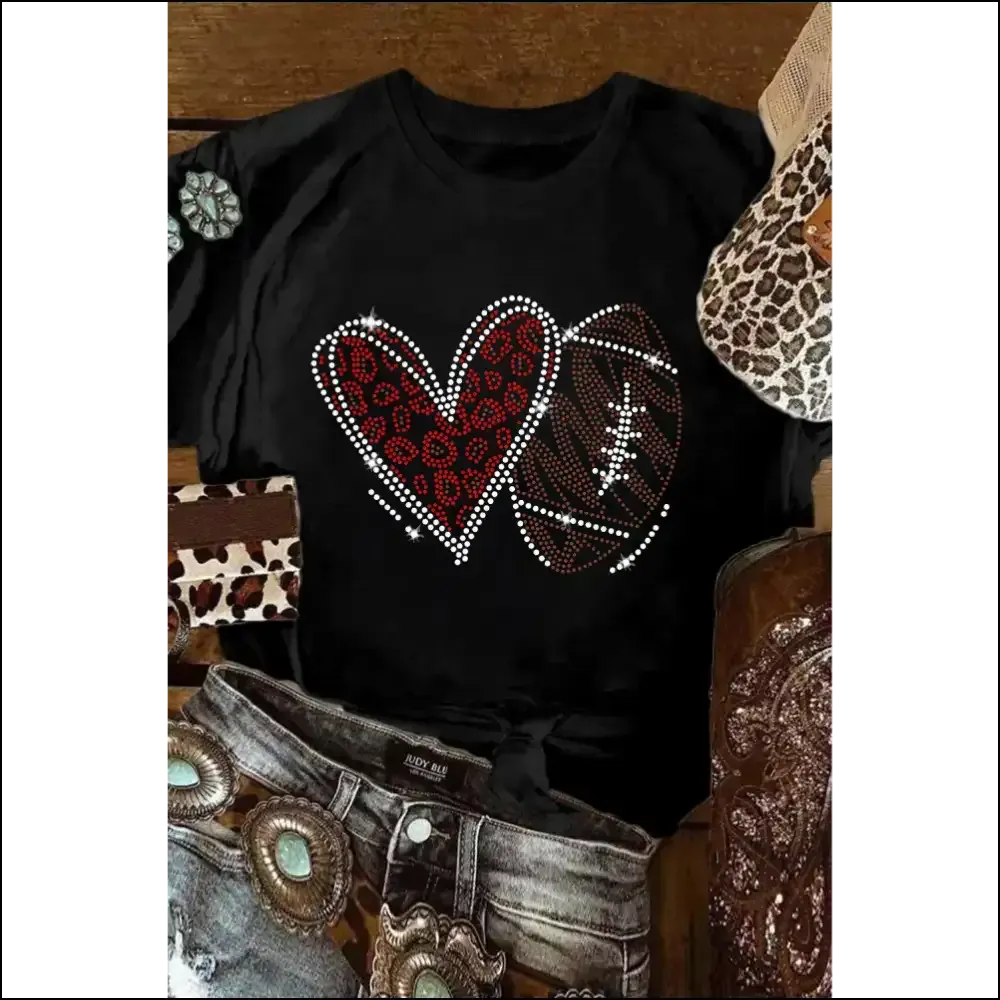 Black Rhinestone Heart Tee: Feeling  Fabulous? ️ Needful Things