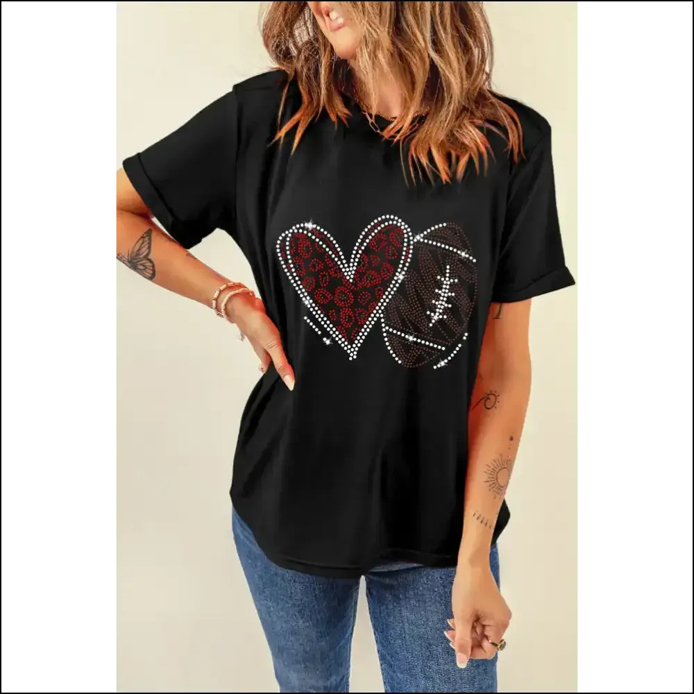 Black Rhinestone Heart Tee: Feeling  Fabulous? ️ Needful Things