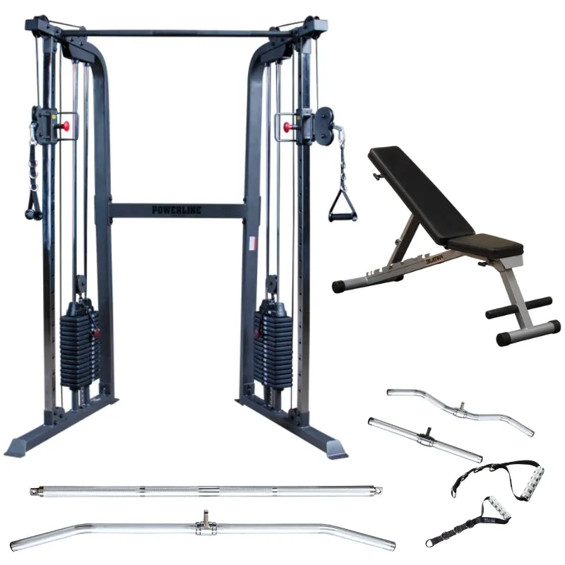 Body-Solid Powerline PFT100 Functional Trainer Gym Package