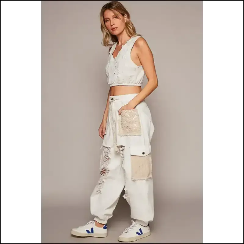Boho Chic Crochet Patch Jeans: Fun, Fierce, and Distressingly Fabulous! 💃