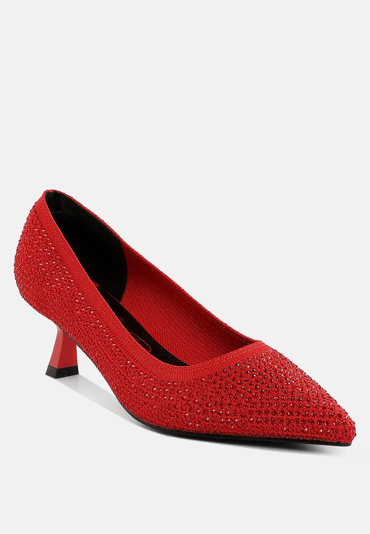 Breathable Flyknit Rhinestone Pumps By MODE