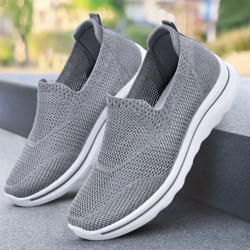 Breathable Mesh and Memory Foam Men's Slip-On Sneakers for Casual Comfort