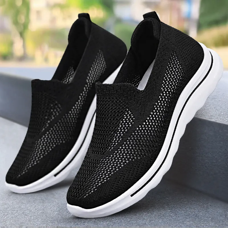 Breathable Mesh and Memory Foam Men's Slip-On Sneakers for Casual Comfort