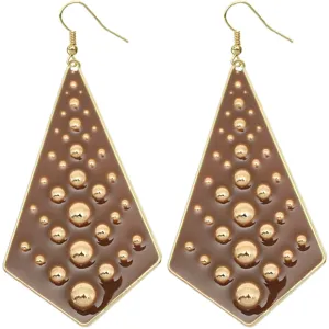 Brown Bubble Necktie Dangle Earrings
