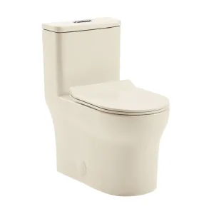 Burdon One Piece Square Toilet Dual Flush 1.1/1.6 gpf in Bisque