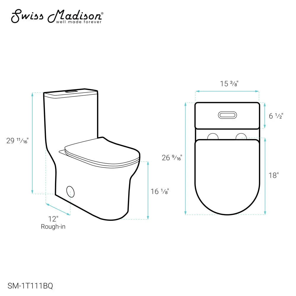 Burdon One Piece Square Toilet Dual Flush 1.1/1.6 gpf in Bisque