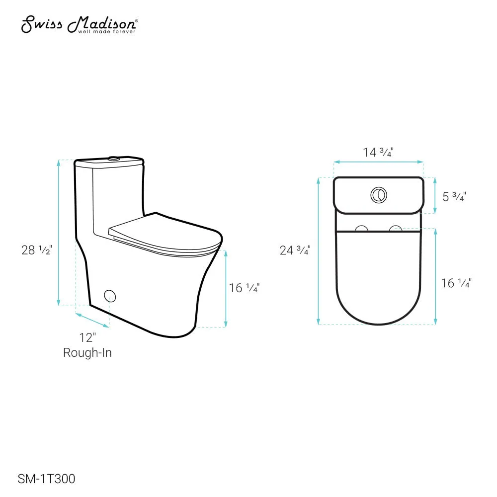 Cascade One-Piece Compact Toilet Dual-Flush 1.1/1.6 gpf
