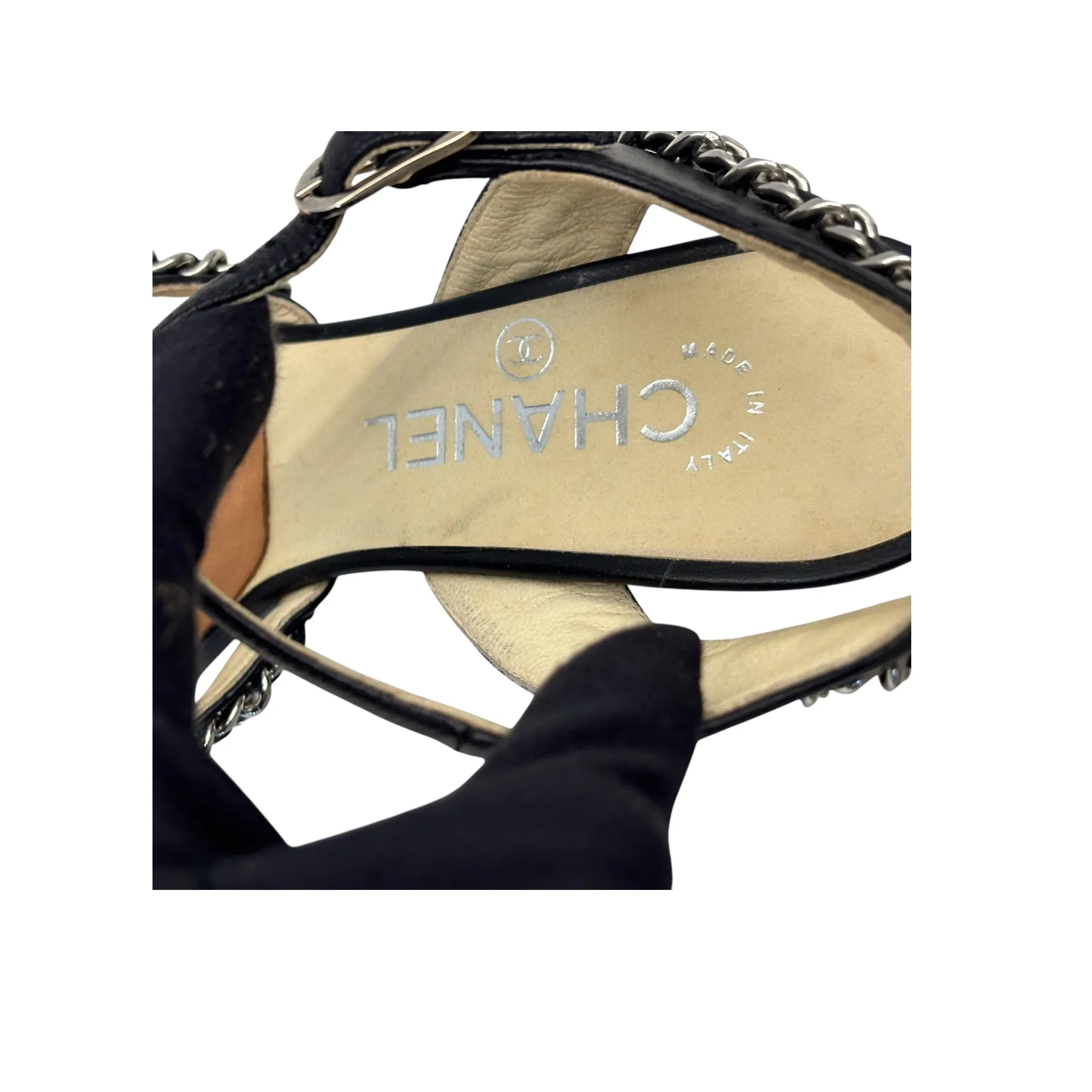 Chanel Black Leather Chain Size EU 37.5