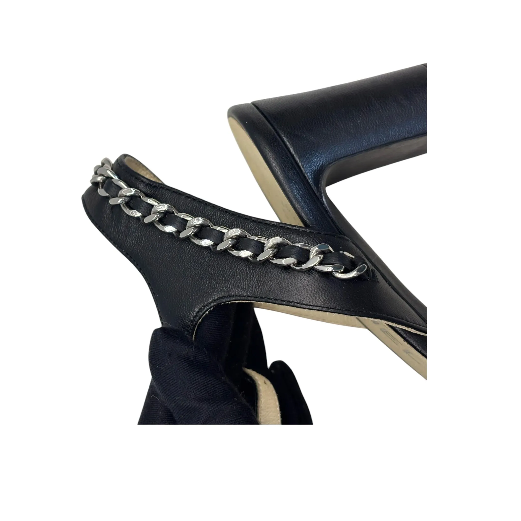 Chanel Black Leather Chain Size EU 37.5