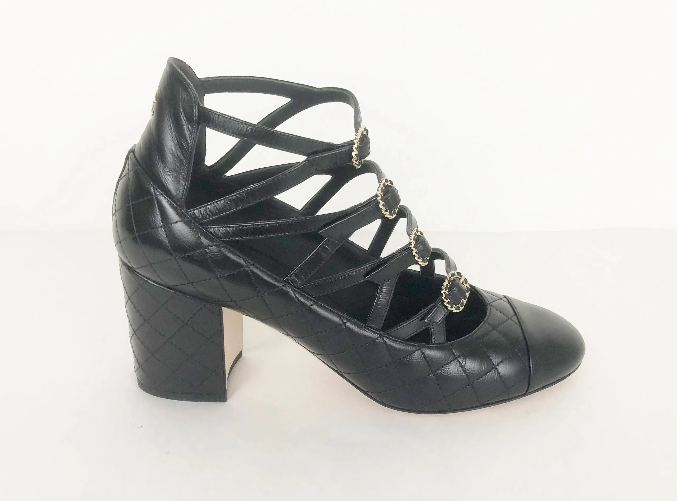 Chanel Strappy Pump Size 40 It (10 Us)