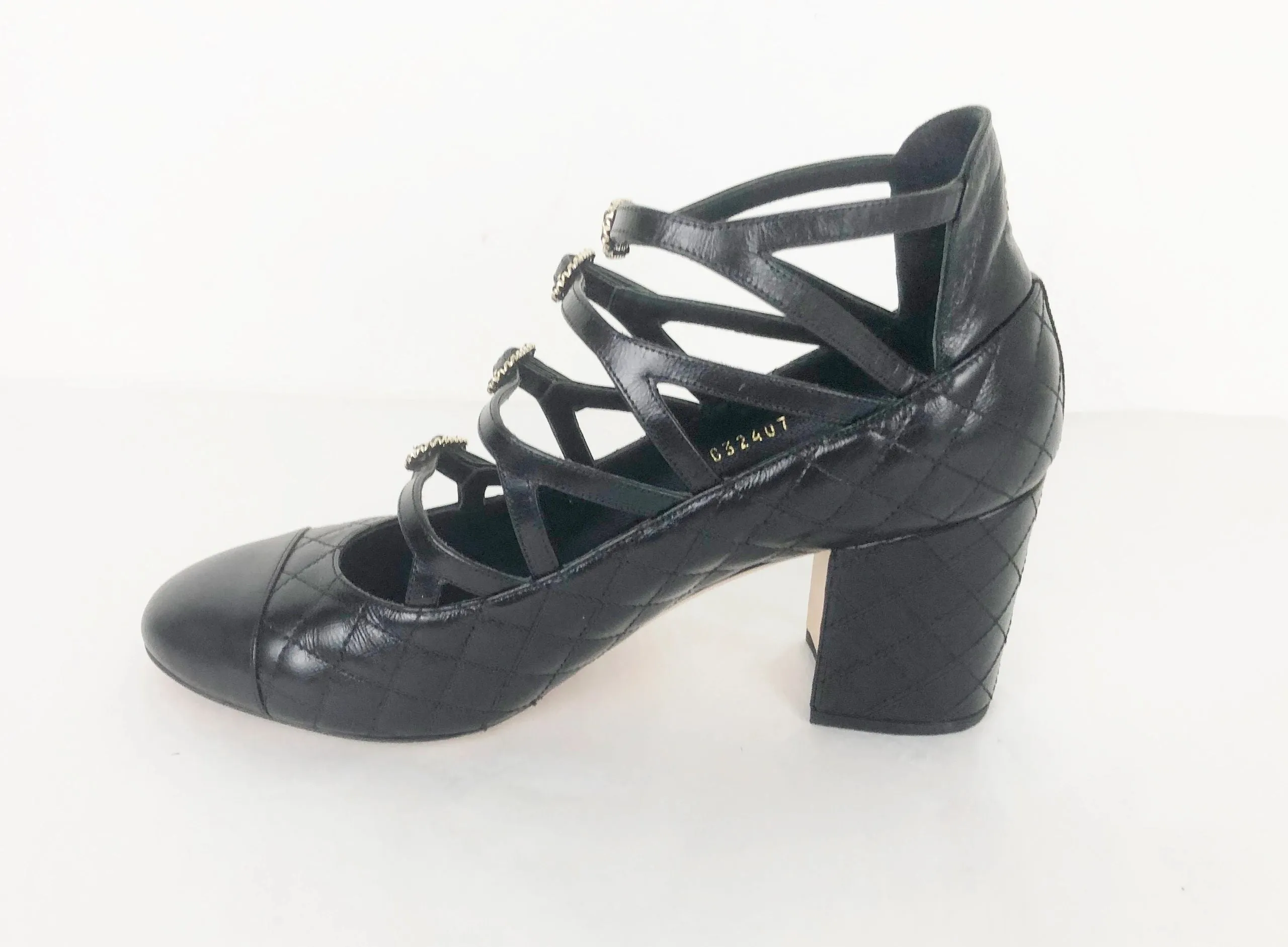 Chanel Strappy Pump Size 40 It (10 Us)