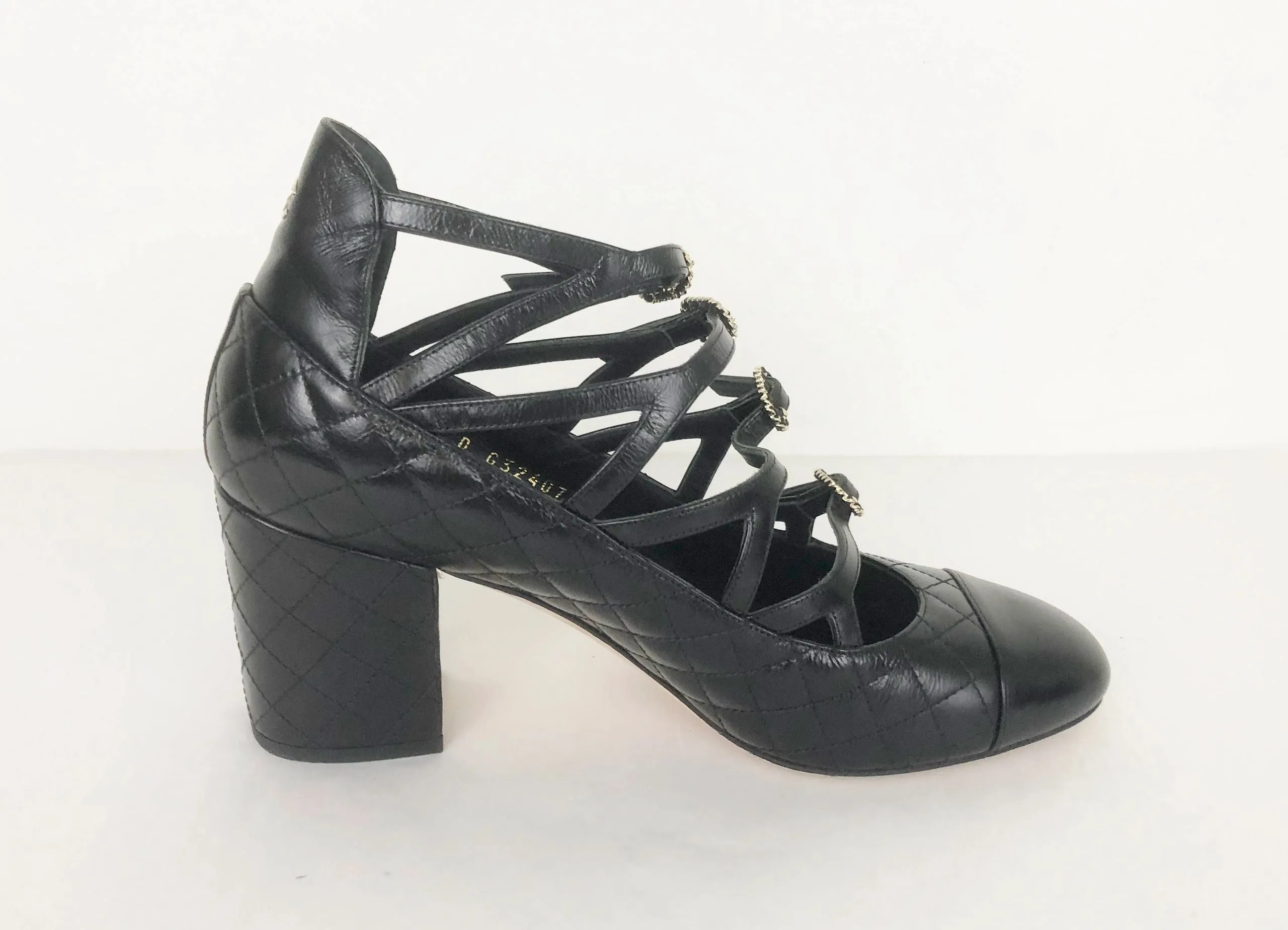 Chanel Strappy Pump Size 40 It (10 Us)