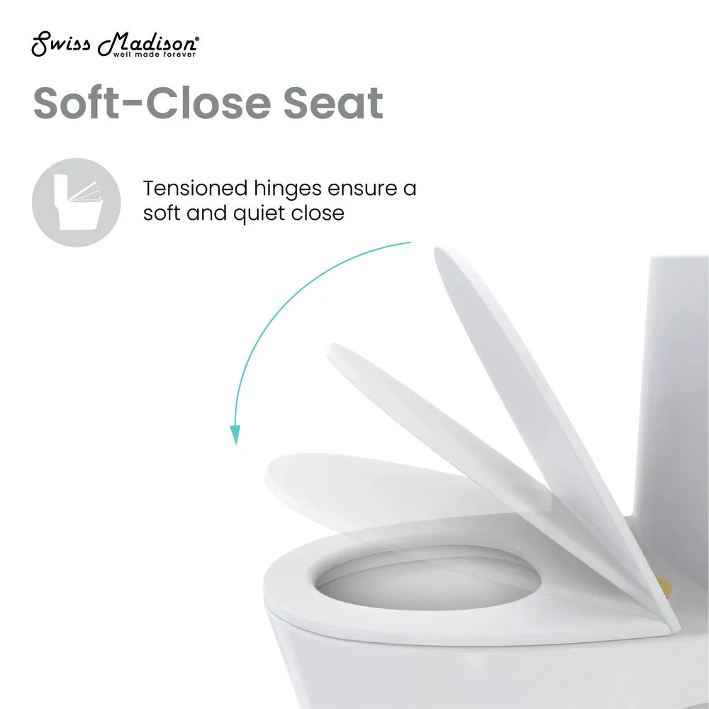 Chateau One Piece Elongated Toilet Dual Flush, Brushed Gold Hardware 1.1/1.6 gpf