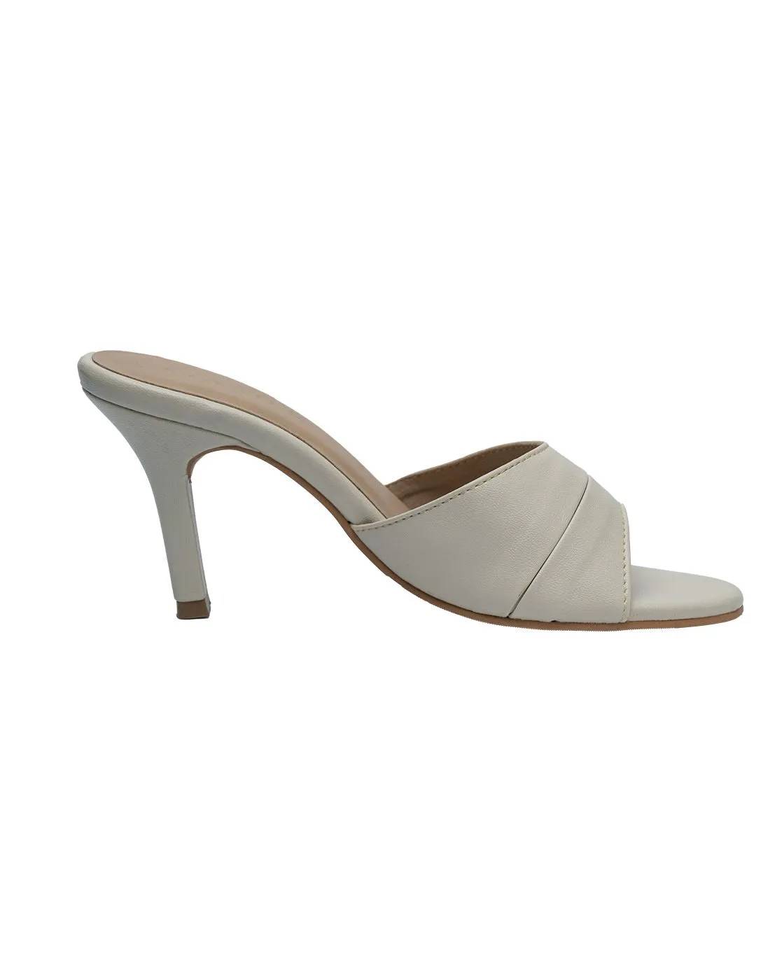 Chere Elegant Minimalist Block Heel Mules – Ivory