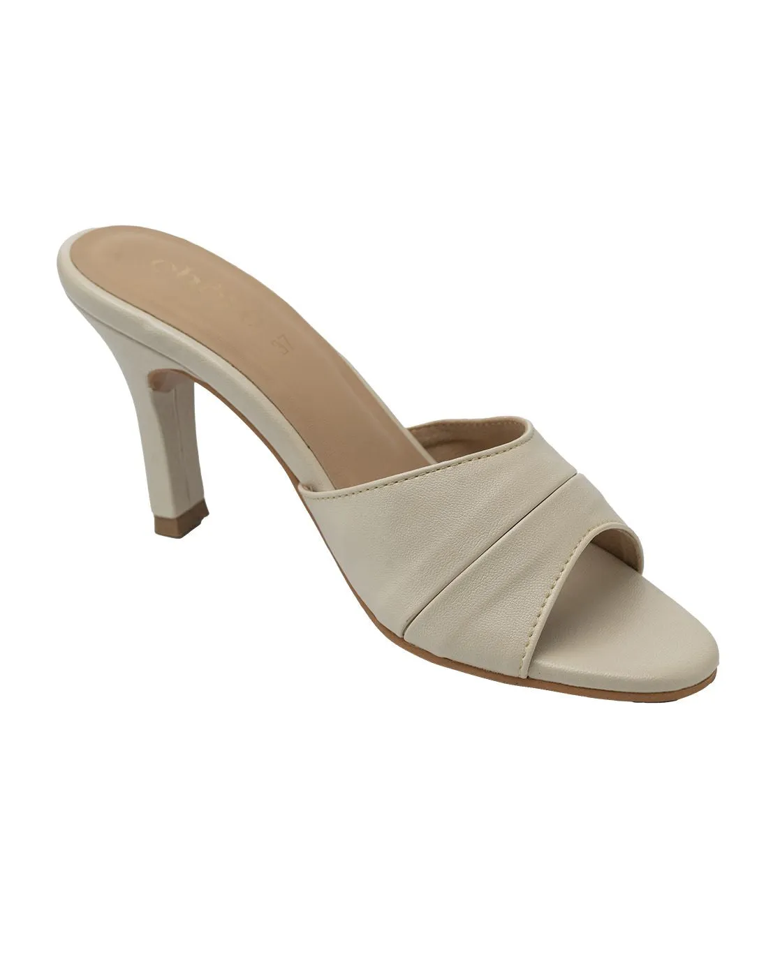 Chere Elegant Minimalist Block Heel Mules – Ivory
