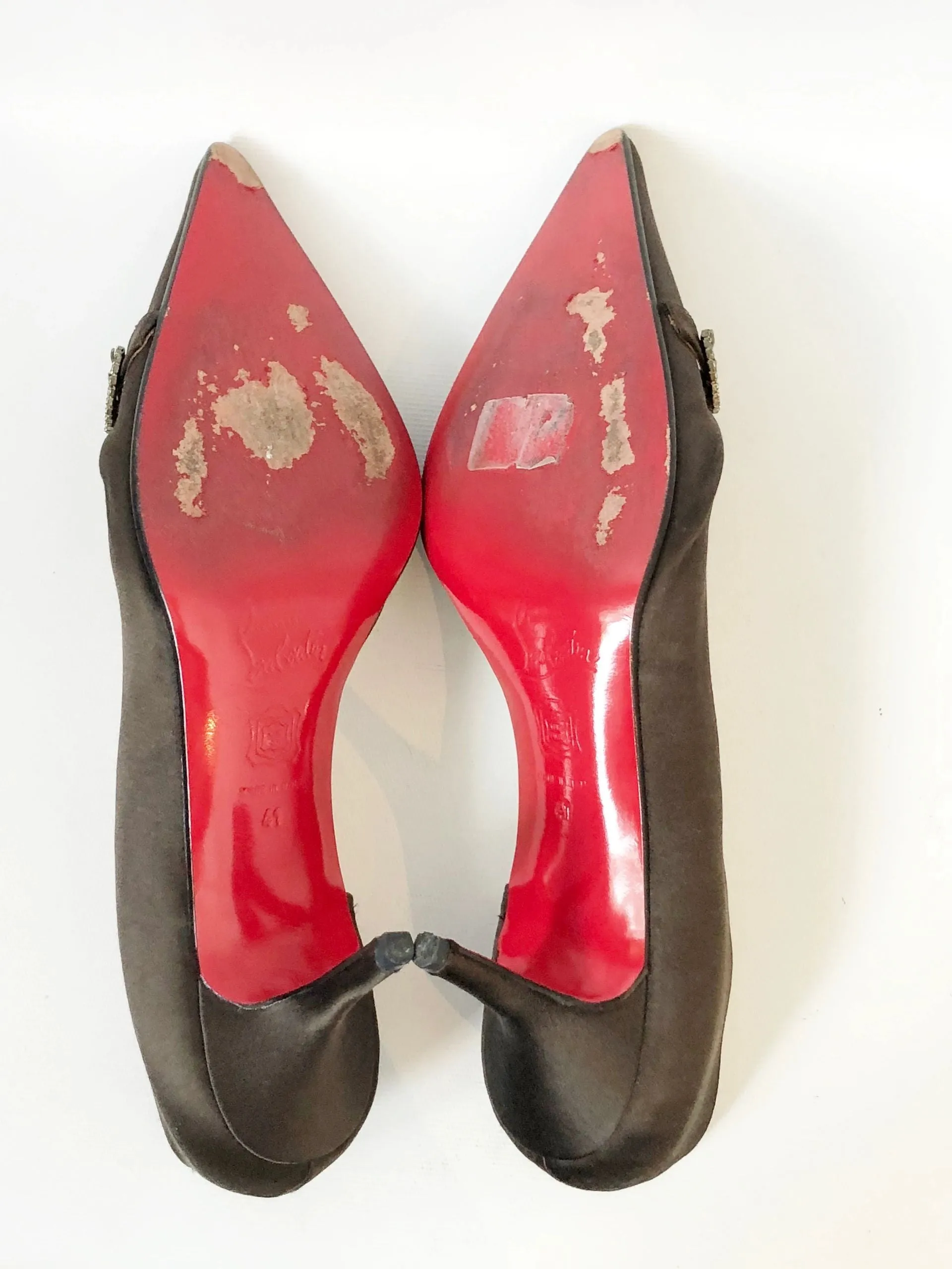 Christian Louboutin Satin D'Orsay Pumps Size 41 It (11 Us)