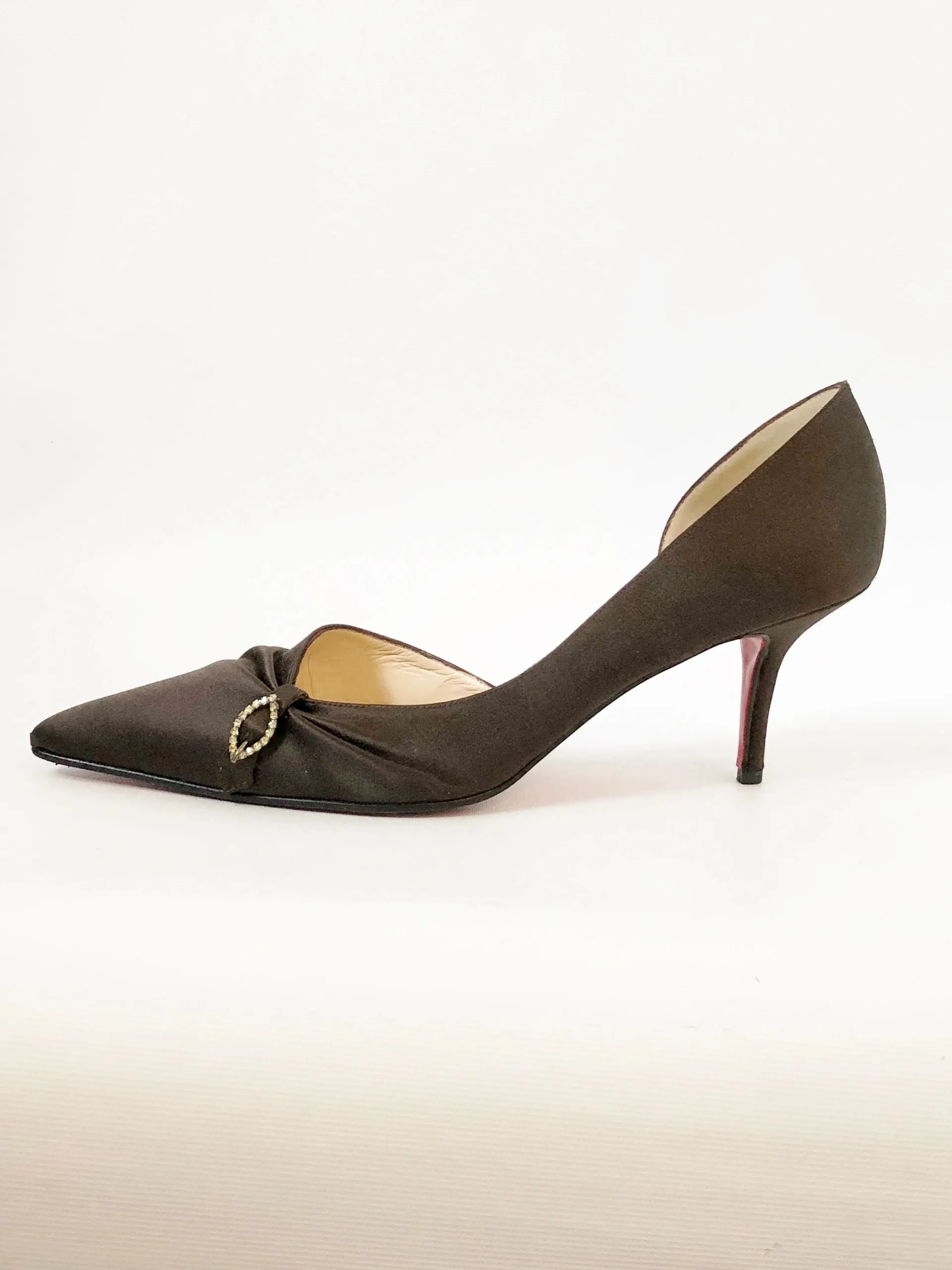 Christian Louboutin Satin D'Orsay Pumps Size 41 It (11 Us)