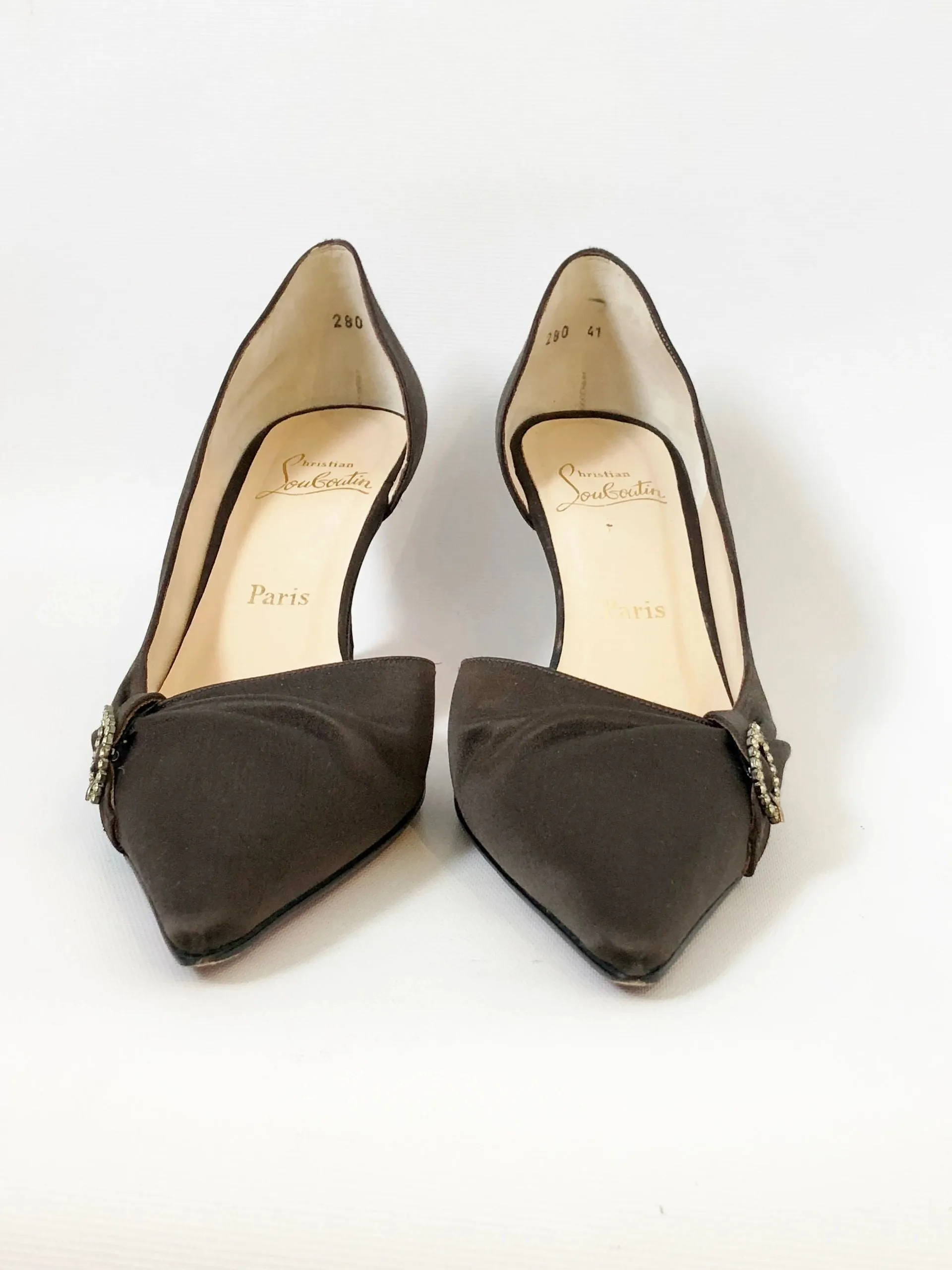 Christian Louboutin Satin D'Orsay Pumps Size 41 It (11 Us)