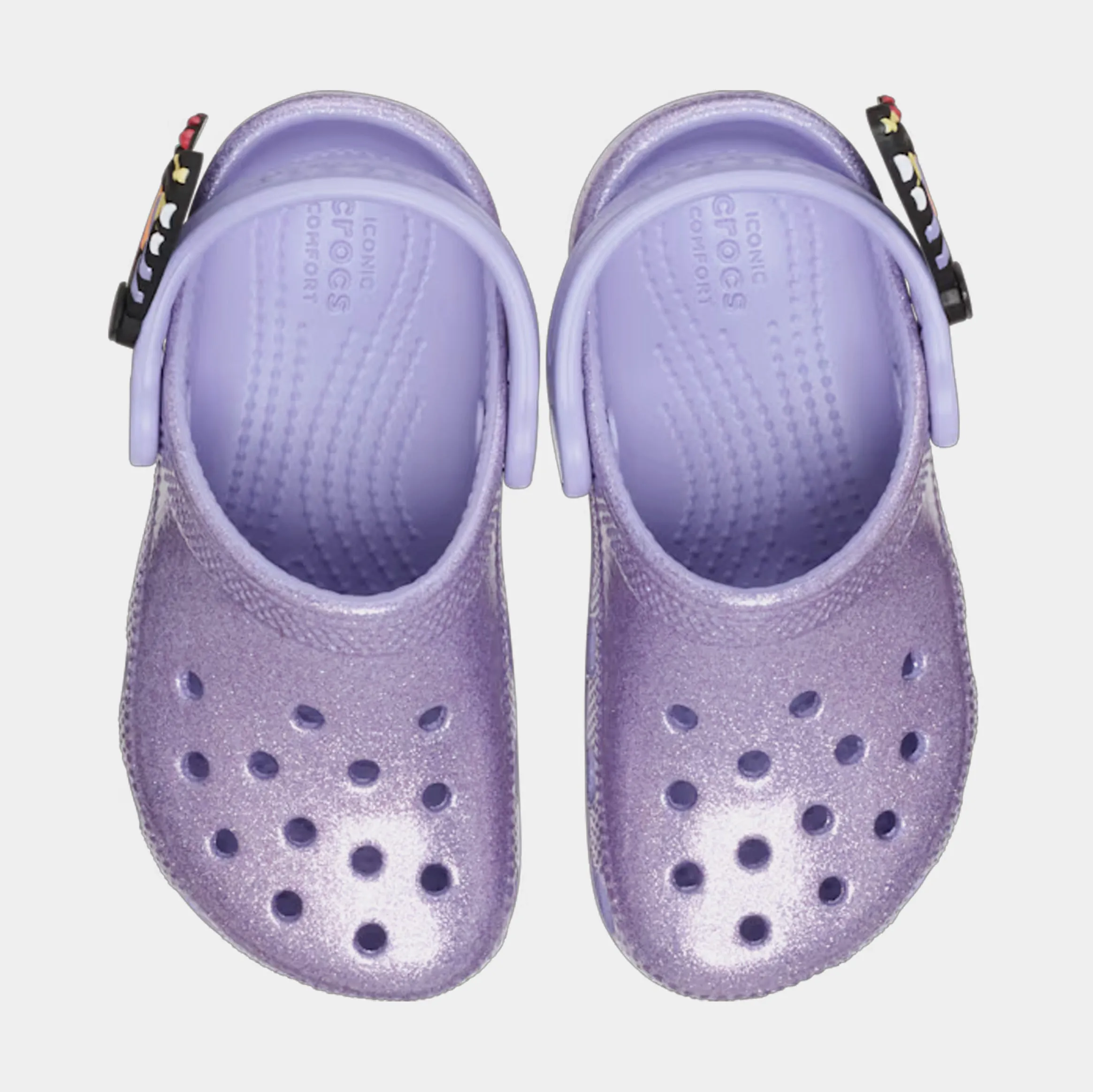 Classic Clog I Am Butterfly Infant Toddler Sandals (Purple/Black)