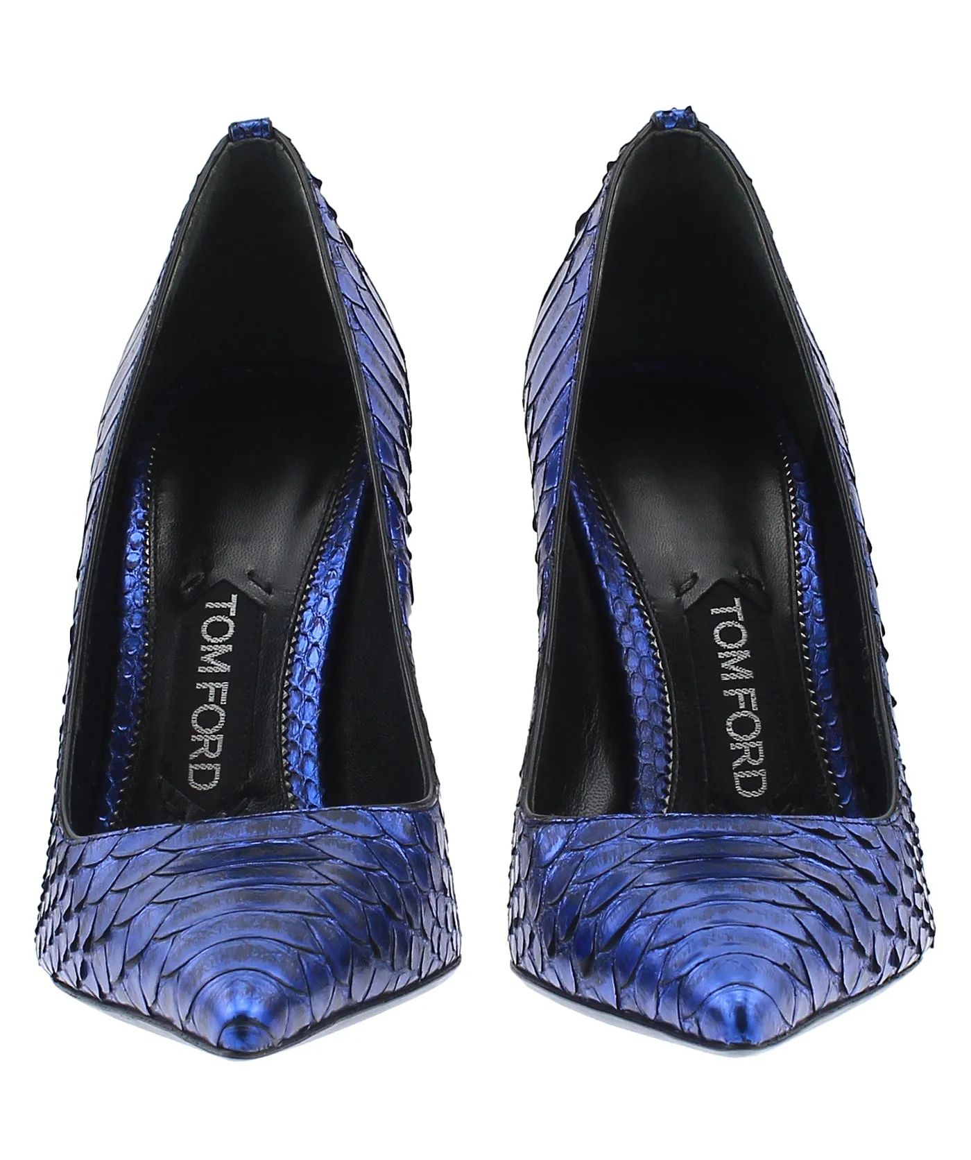Classic T-Screw Pointed Python Leather Pumps