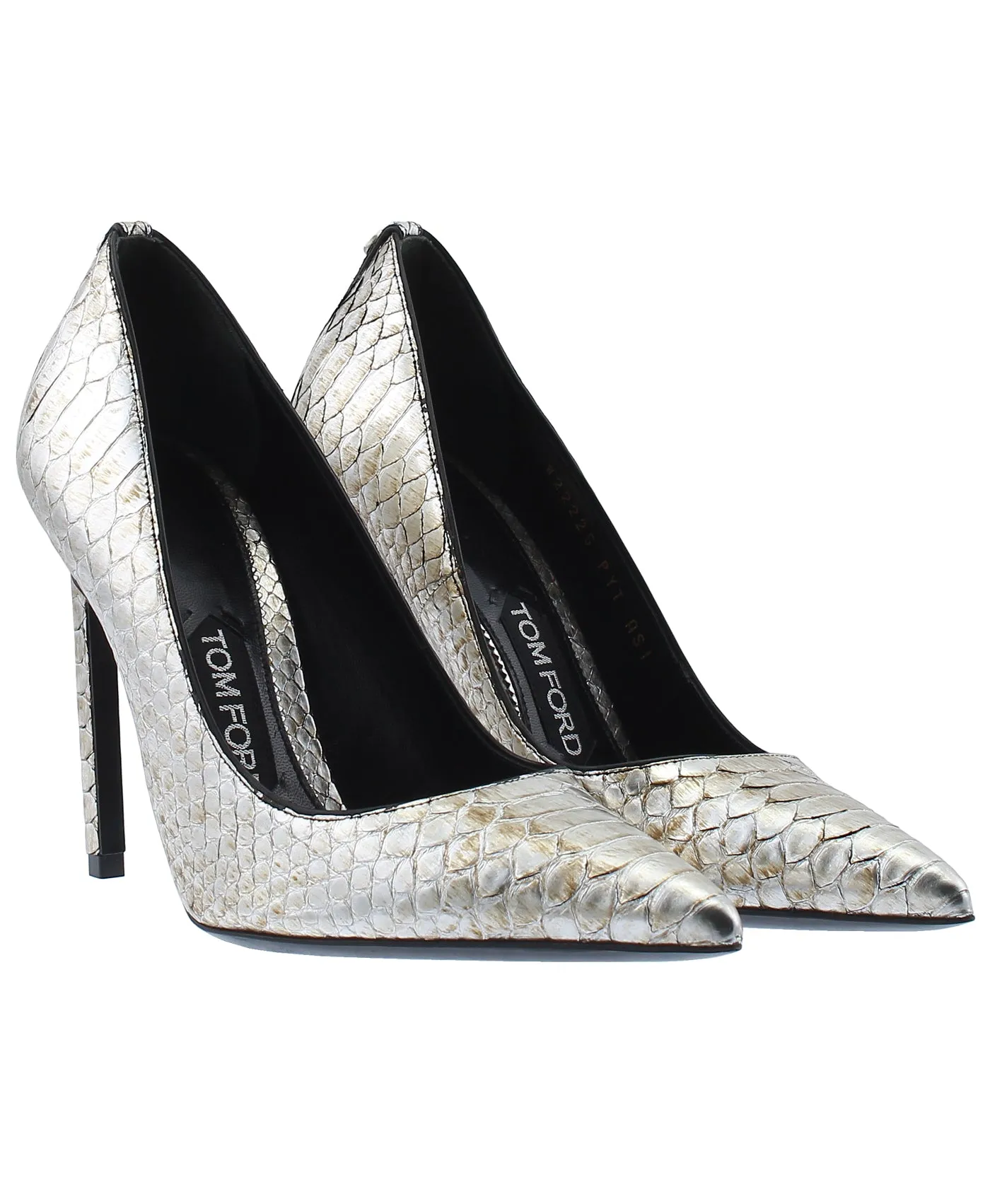 Classic T-Screw Pointed Python Leather Pumps