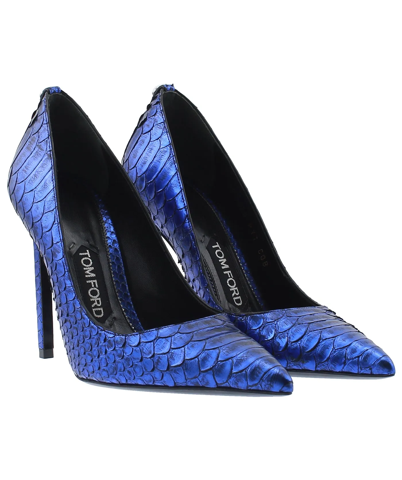 Classic T-Screw Pointed Python Leather Pumps