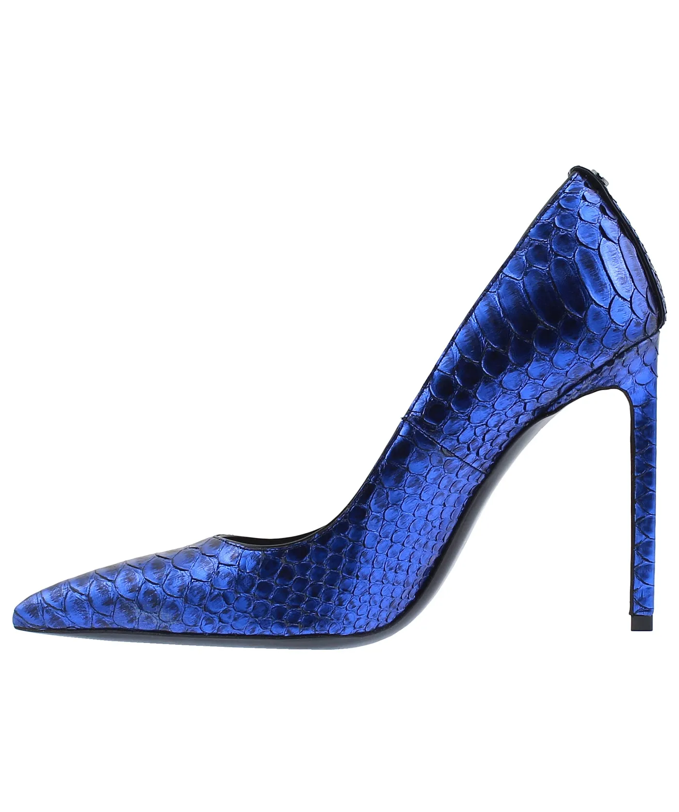 Classic T-Screw Pointed Python Leather Pumps