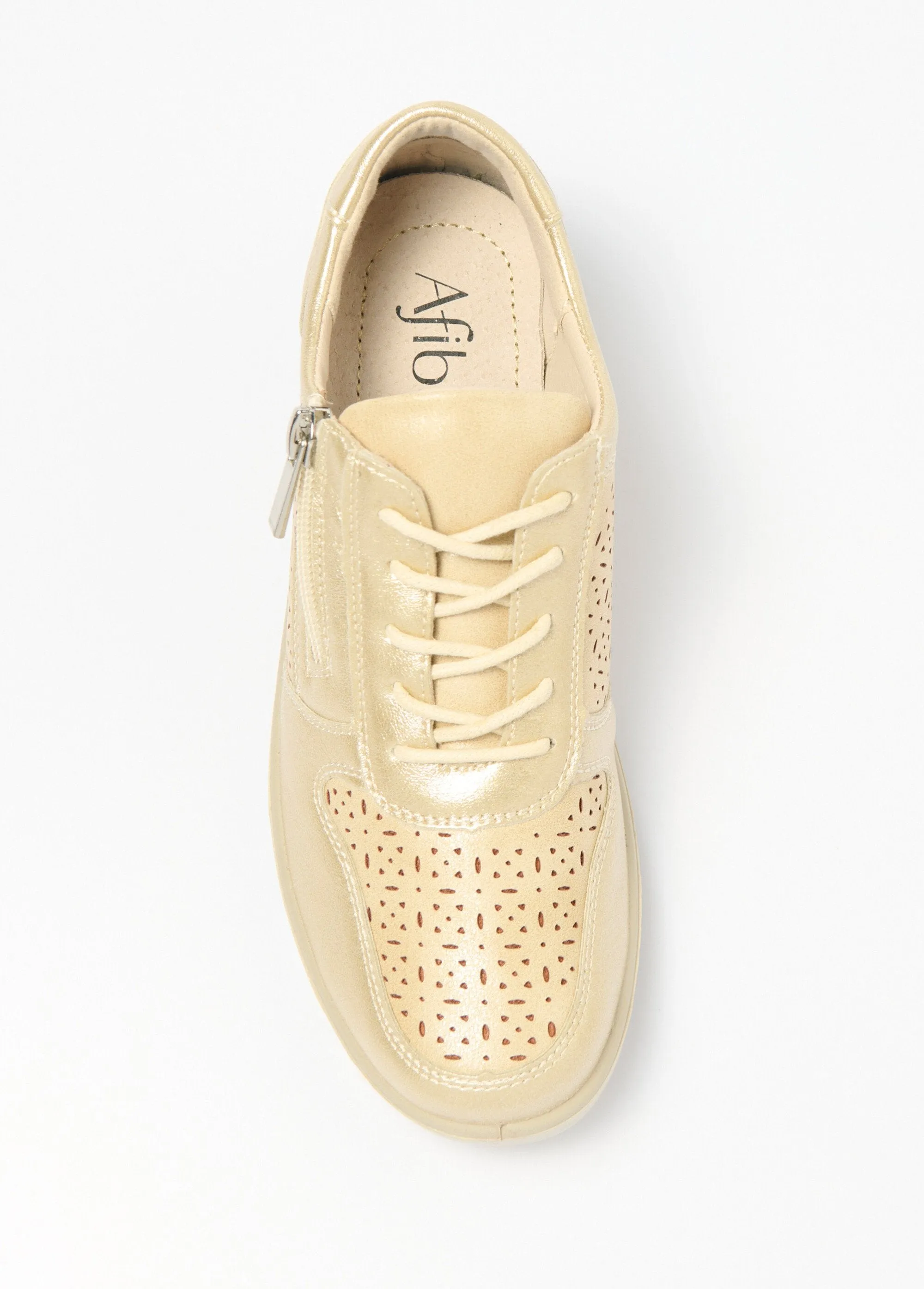 Comfort width zipped sneakers