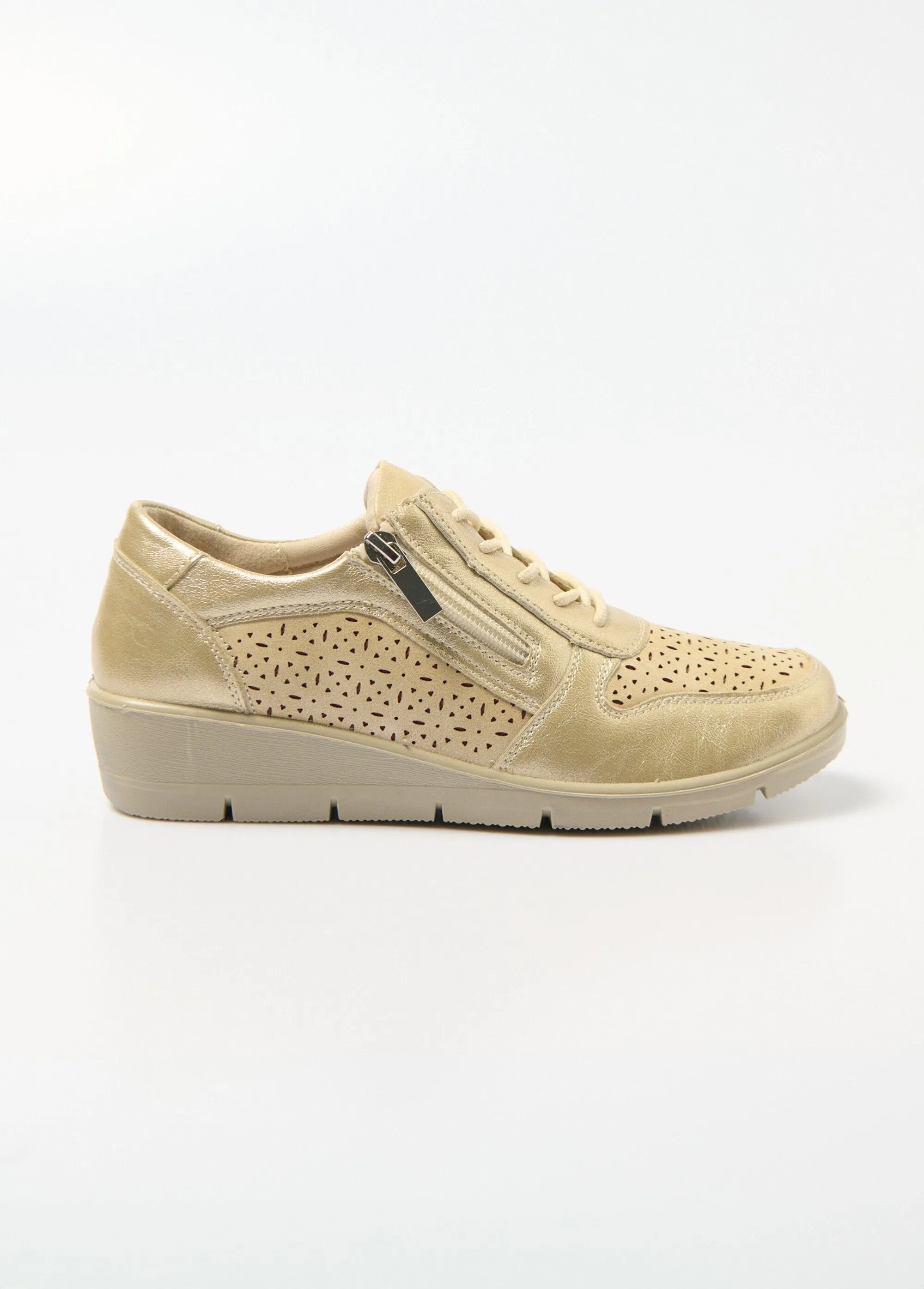 Comfort width zipped sneakers