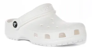 Crocs Classic Clog In White For Juniors