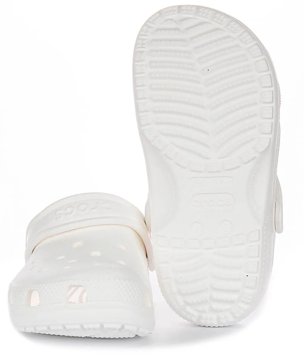 Crocs Classic Clog In White For Juniors