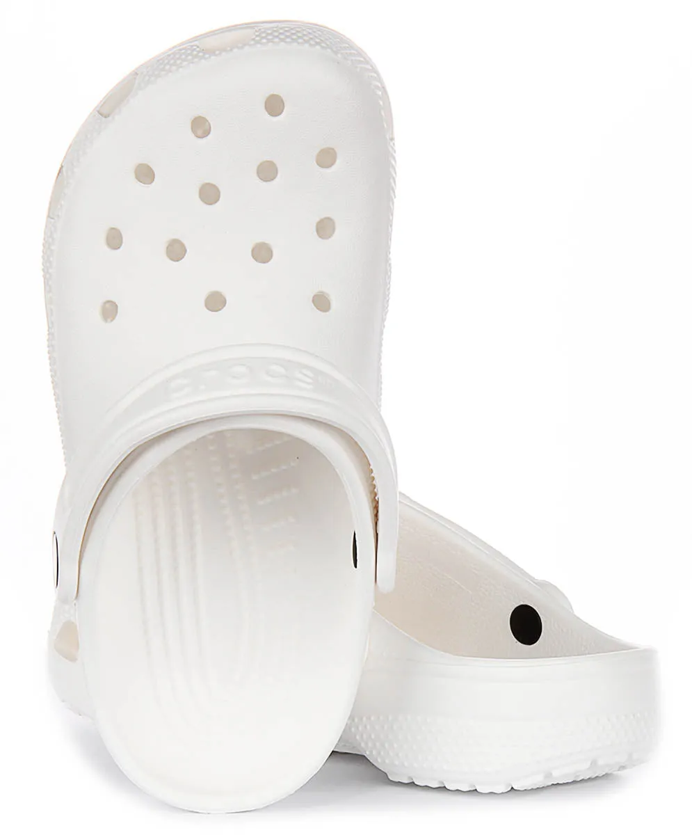 Crocs Classic Clog In White For Juniors