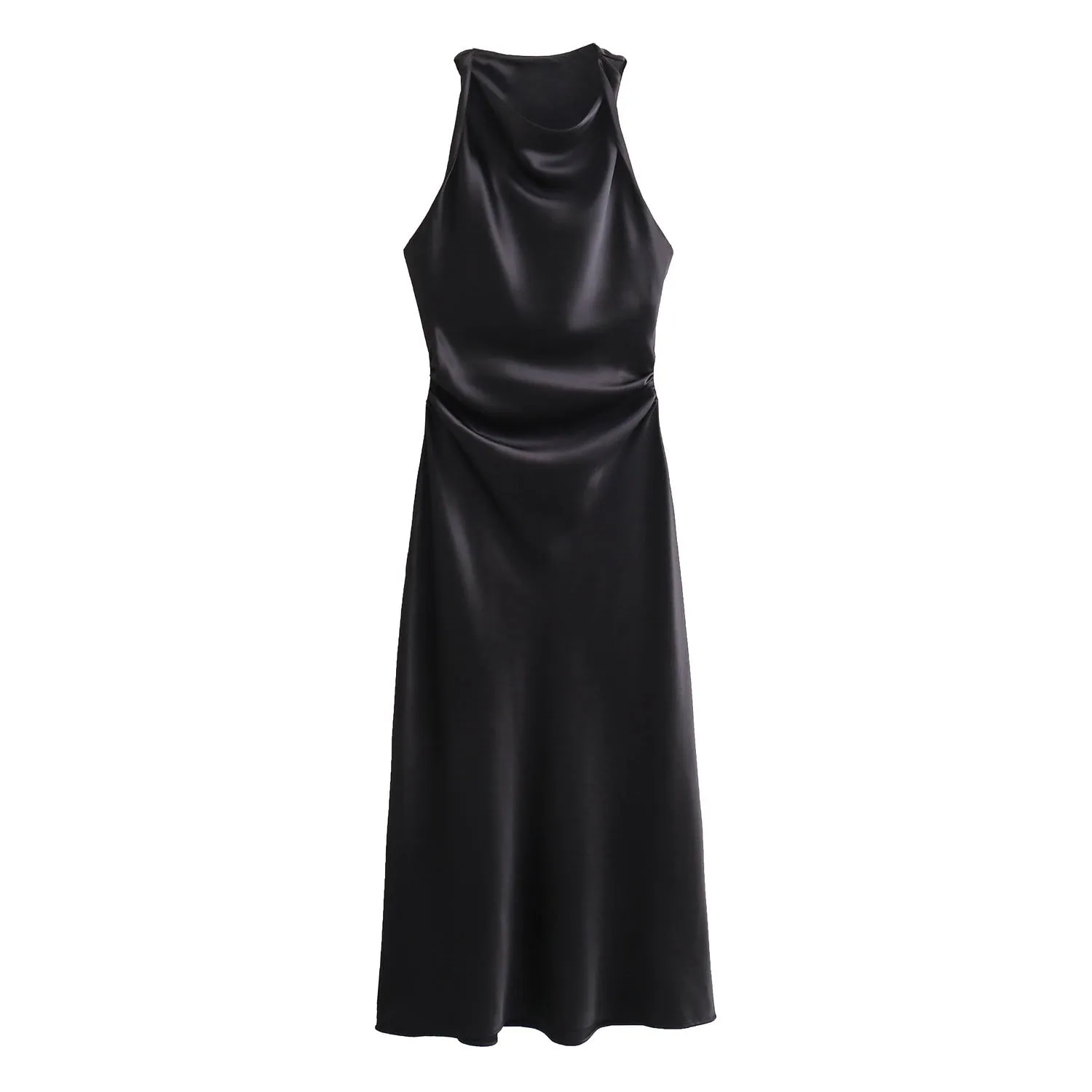 Elegant Satin Midi Dress